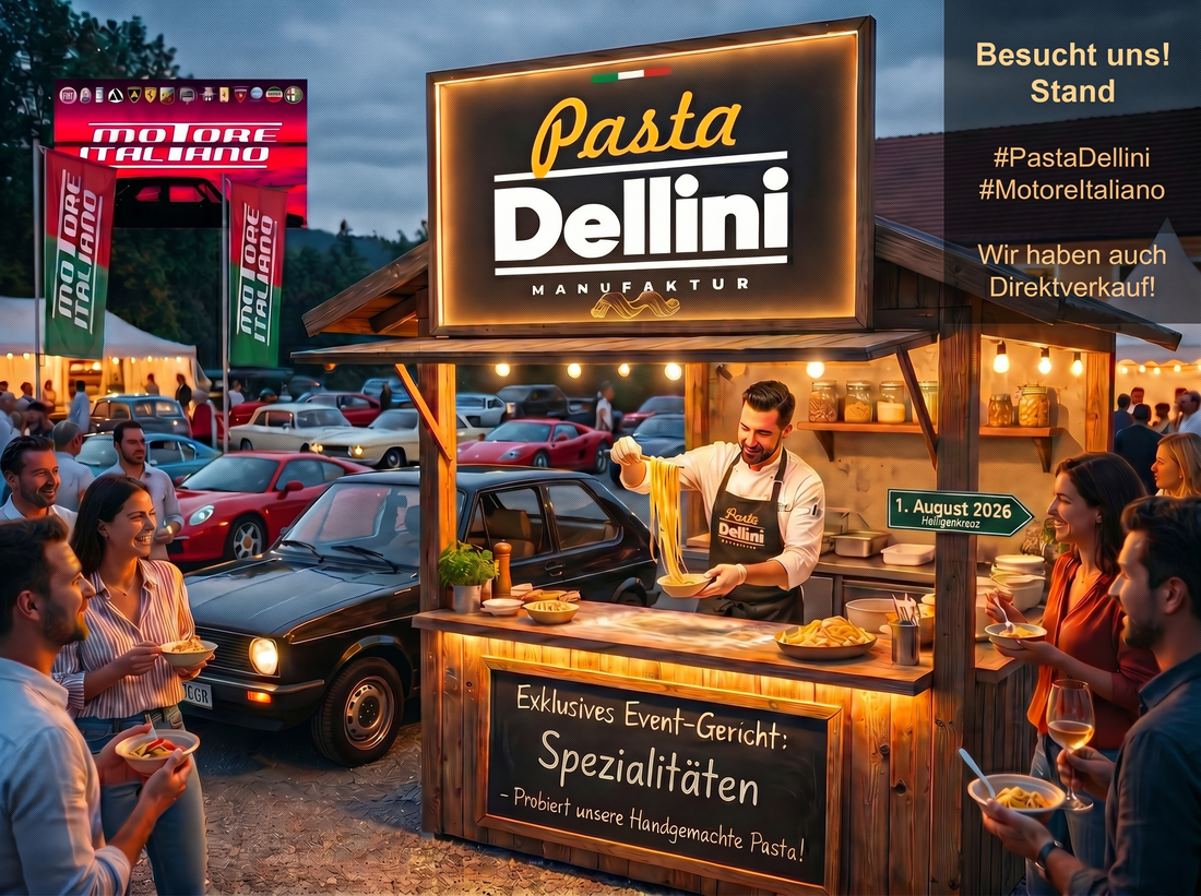 🇮🇹 Gutes Essen & italienische Motoren: Pasta Dellini ist dabei! 🏍️🚗