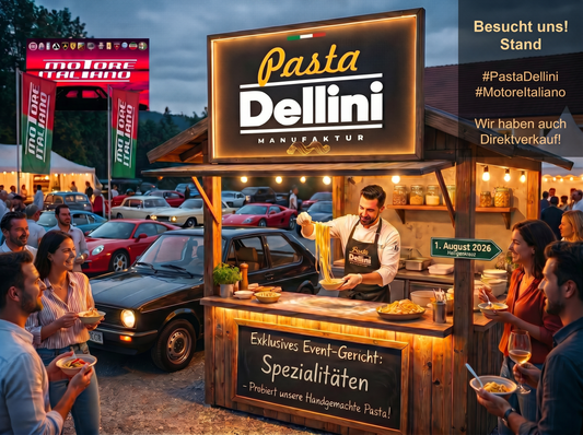 🇮🇹 Gutes Essen & italienische Motoren: Pasta Dellini ist dabei! 🏍️🚗