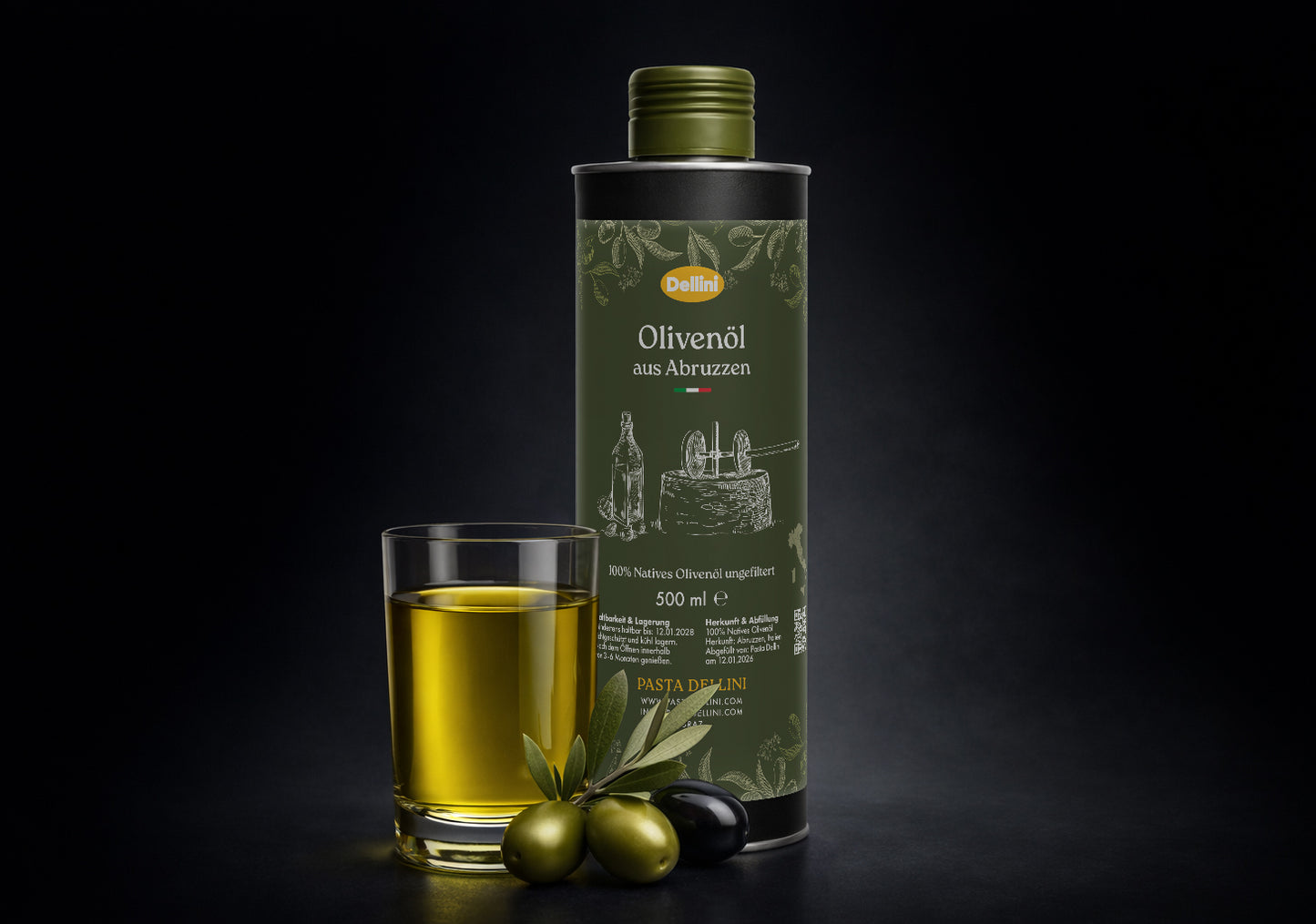 Premium Natives Olivenöl Extra aus Abruzzen, Ernte 2025 Dezember