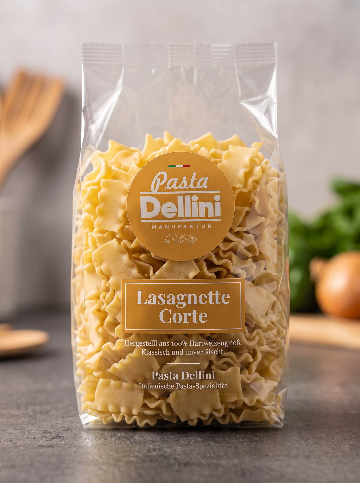 Handgemachte Lasagnette Corte (400g) kurze breite Nudeln von Pasta Dellini aus Graz